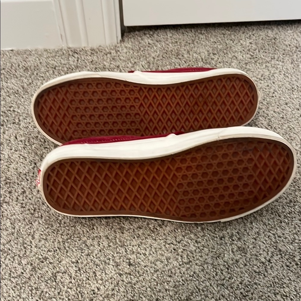 Vans Anaheim 47 Ultra Cush Red Suede Slip-On Sneakers - Picture 4 of 5